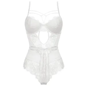 Gorset Koronkowy Bustier Biały