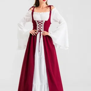 Sukienka Gorsetowa Średniowieczna z Wiązaniem